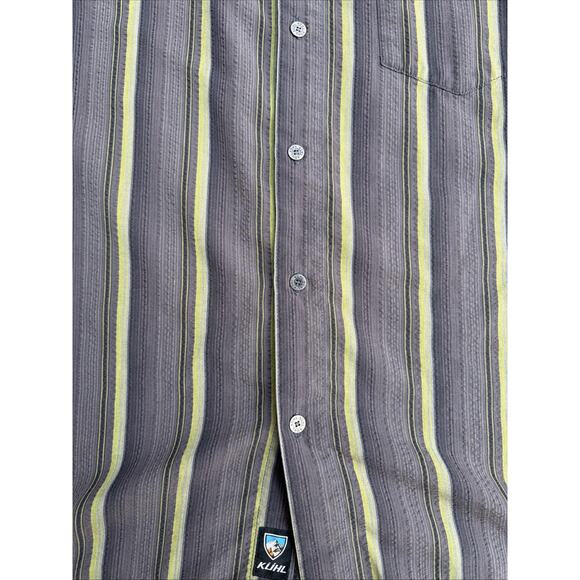 Y2K Kuhl Shirt Mens Large Colorful Striped Outerwear Button Up Casual Hiking VTG - Picture 2 of 5